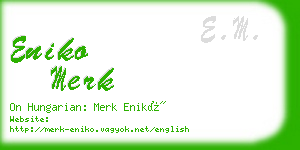 eniko merk business card